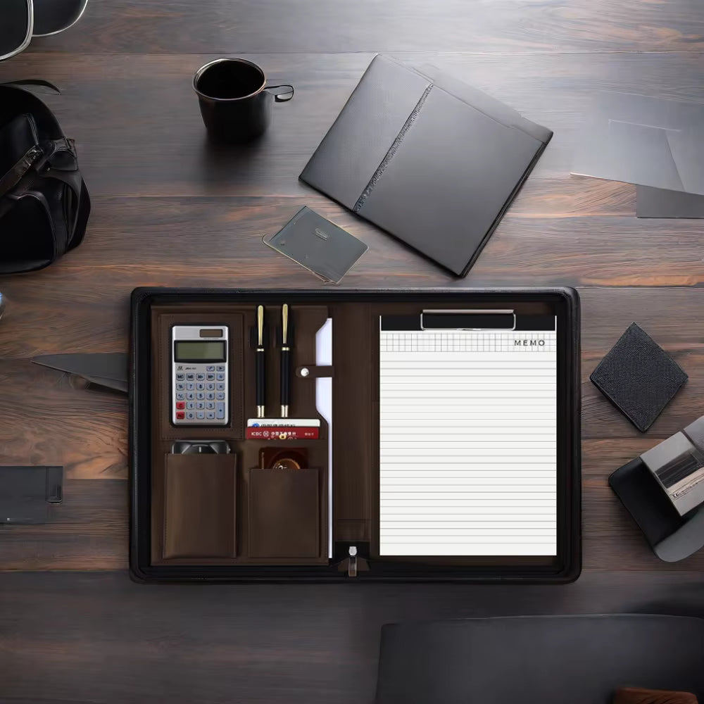 Carnet de notes professionnel en cuir verrouillable